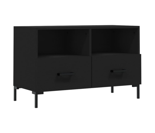 Mueble para TV madera contrachapada negro 80x36x50 cm