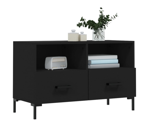 Mueble para TV madera contrachapada negro 80x36x50 cm