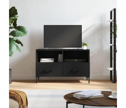 Mueble para TV madera contrachapada negro 80x36x50 cm