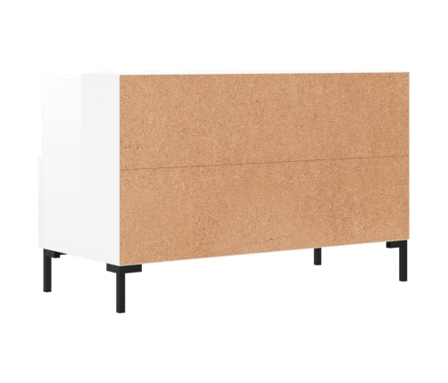 Mueble de TV madera contrachapada blanco brillo 80x36x50 cm