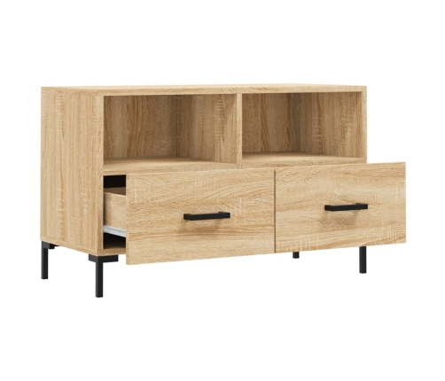 Mueble para TV madera contrachapada roble ahumado 80x36x50 cm