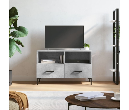 Mueble para TV madera contrachapada gris hormigón 80x36x50 cm