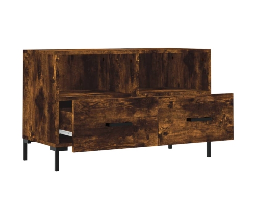 Mueble para TV madera contrachapada roble ahumado 80x36x50 cm