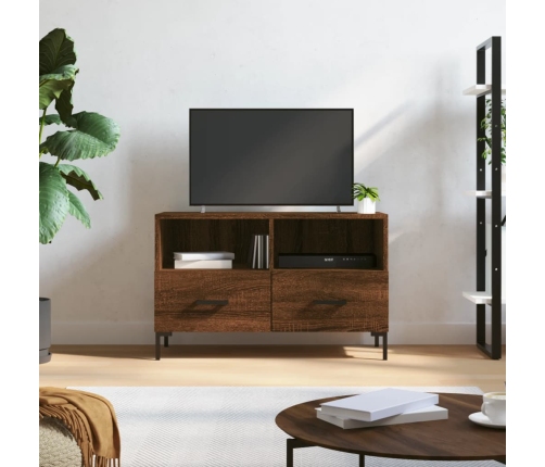 Mueble para TV madera contrachapada roble marrón 80x36x50 cm