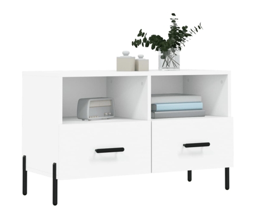 Mueble para TV madera contrachapada blanco 80x36x50 cm