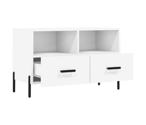 Mueble para TV madera contrachapada blanco 80x36x50 cm