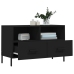 Mueble para TV madera contrachapada negro 80x36x50 cm