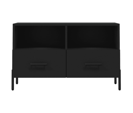 Mueble para TV madera contrachapada negro 80x36x50 cm