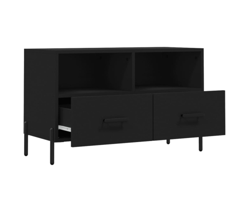 Mueble para TV madera contrachapada negro 80x36x50 cm