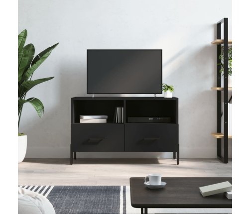 Mueble para TV madera contrachapada negro 80x36x50 cm