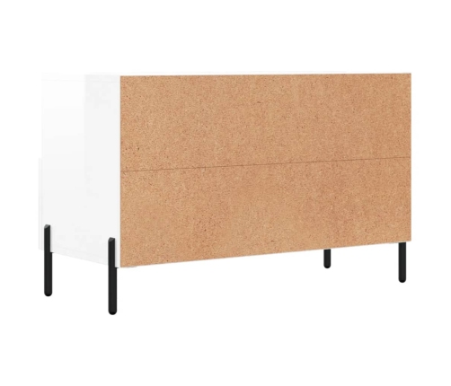 Mueble de TV madera contrachapada blanco brillo 80x36x50 cm