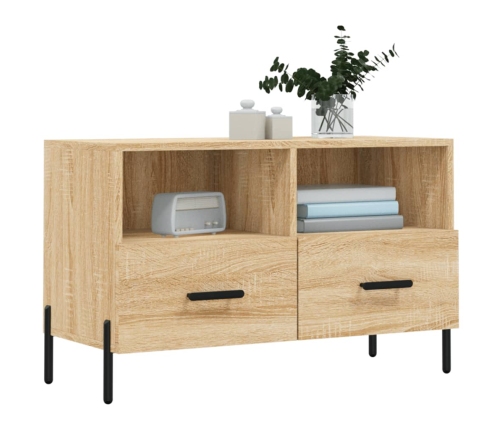 Mueble para TV madera contrachapada roble ahumado 80x36x50 cm