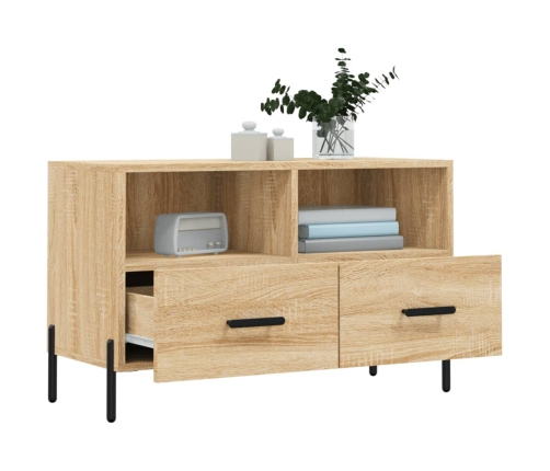 Mueble para TV madera contrachapada roble ahumado 80x36x50 cm