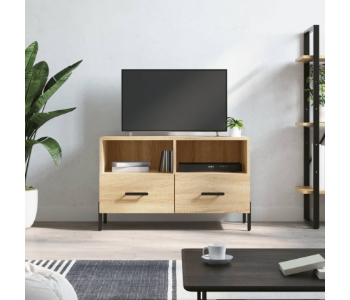 Mueble para TV madera contrachapada roble ahumado 80x36x50 cm