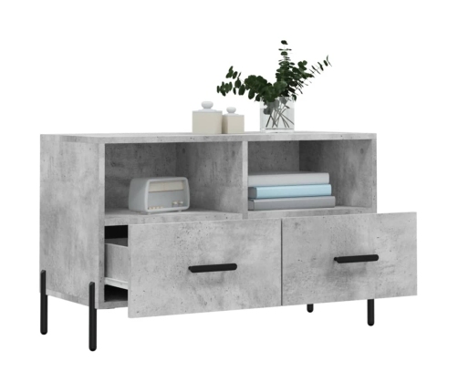 Mueble para TV madera contrachapada gris hormigón 80x36x50 cm