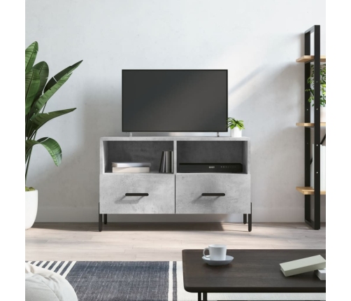 Mueble para TV madera contrachapada gris hormigón 80x36x50 cm