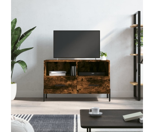 Mueble para TV madera contrachapada roble ahumado 80x36x50 cm