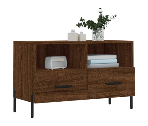 Mueble para TV madera contrachapada roble marrón 80x36x50 cm