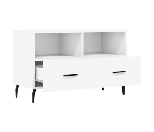 Mueble para TV madera contrachapada blanco 80x36x50 cm