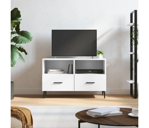 Mueble para TV madera contrachapada blanco 80x36x50 cm