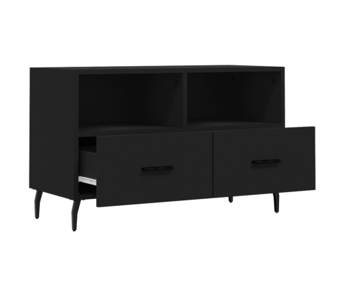 Mueble para TV madera contrachapada negro 80x36x50 cm