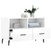 Mueble de TV madera contrachapada blanco brillo 80x36x50 cm