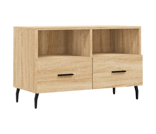 Mueble para TV madera contrachapada roble ahumado 80x36x50 cm