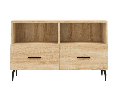 Mueble para TV madera contrachapada roble ahumado 80x36x50 cm