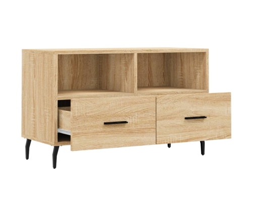 Mueble para TV madera contrachapada roble ahumado 80x36x50 cm