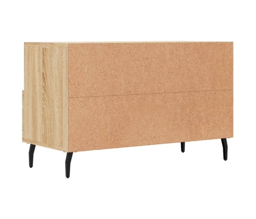 Mueble para TV madera contrachapada roble ahumado 80x36x50 cm