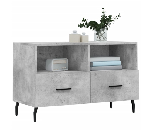 Mueble para TV madera contrachapada gris hormigón 80x36x50 cm