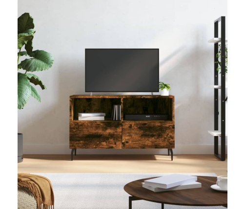 Mueble para TV madera contrachapada roble ahumado 80x36x50 cm