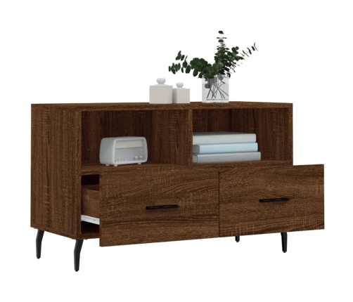 Mueble para TV madera contrachapada roble marrón 80x36x50 cm