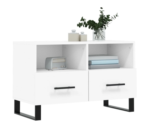 Mueble para TV madera contrachapada blanco 80x36x50 cm