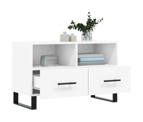 Mueble para TV madera contrachapada blanco 80x36x50 cm