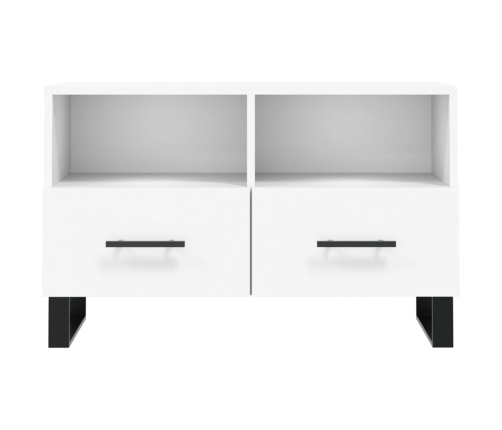 Mueble para TV madera contrachapada blanco 80x36x50 cm