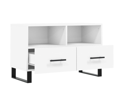 Mueble para TV madera contrachapada blanco 80x36x50 cm