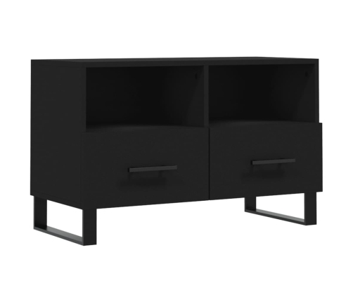 Mueble para TV madera contrachapada negro 80x36x50 cm