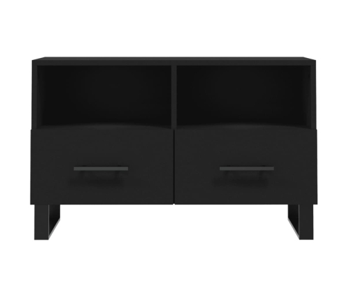 Mueble para TV madera contrachapada negro 80x36x50 cm