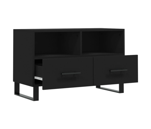 Mueble para TV madera contrachapada negro 80x36x50 cm