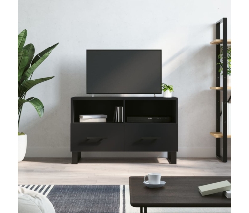 Mueble para TV madera contrachapada negro 80x36x50 cm