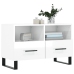 Mueble de TV madera contrachapada blanco brillo 80x36x50 cm