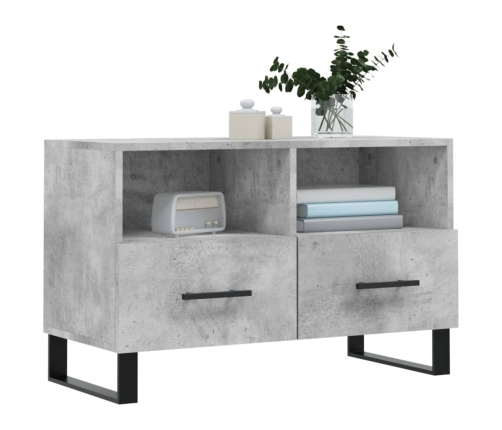 Mueble para TV madera contrachapada gris hormigón 80x36x50 cm