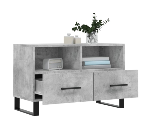 Mueble para TV madera contrachapada gris hormigón 80x36x50 cm