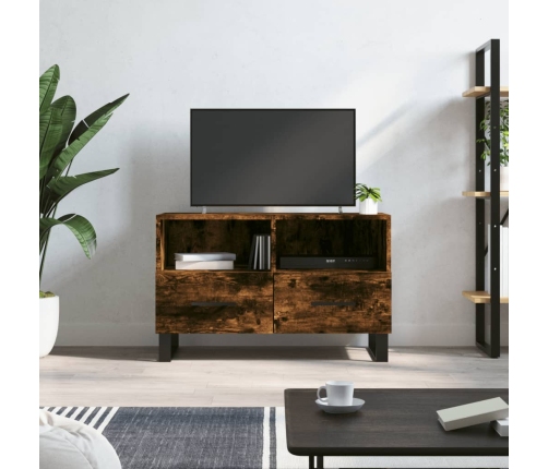 Mueble para TV madera contrachapada roble ahumado 80x36x50 cm