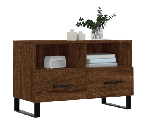 Mueble para TV madera contrachapada roble marrón 80x36x50 cm