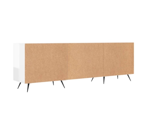 Mueble de TV madera de ingeniería blanco brillante 150x30x50 cm