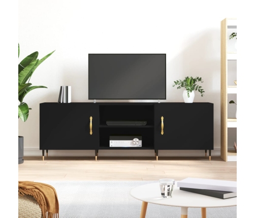 Mueble para TV madera de ingeniería negro 150x30x50 cm