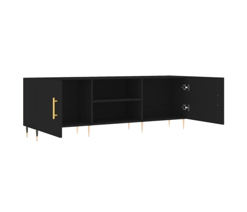 Mueble para TV madera de ingeniería negro 150x30x50 cm