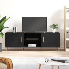 Mueble para TV madera de ingeniería negro 150x30x50 cm